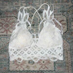 Padded White Lace Bralette